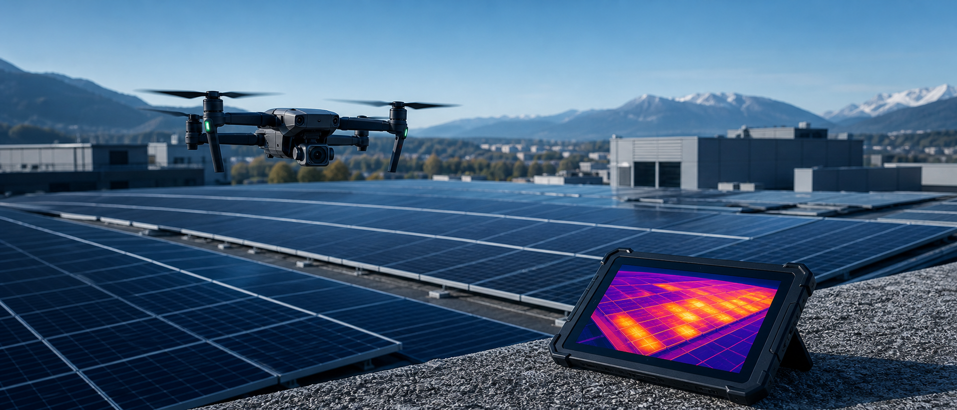 Thermografische Drohneninspektion einer Photovoltaikanlage